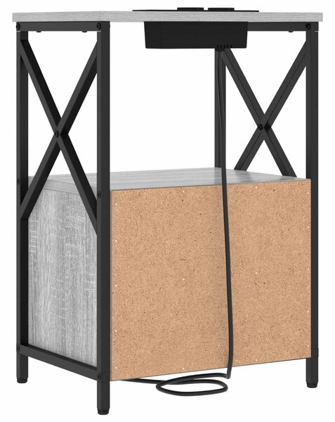 Éjjeliszekrény 2 pcs Szürke Sonoma 40 x 31 x 60 cm Faanyag