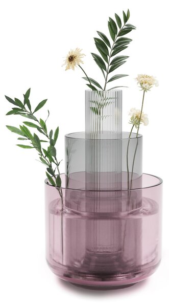 Umbra LAYLA lila-szürke-átlátszó 3db-os váza szett