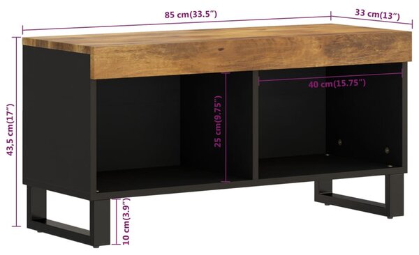 Tömör mangófa TV-szekrény 85 x 33 x 43,5 cm