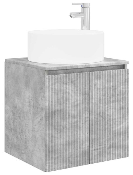 Fürdőszobai Szekrény Szett 5 pcs Betonszürke Szerelt Fa