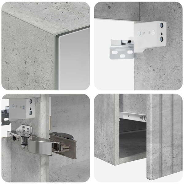 Fürdőszobai Szekrény Szett 4 pcs Betonszürke 100 x 14,5 x 70 cm