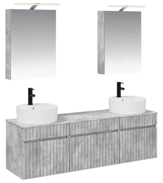 Fürdőszobai Szekrény Szett 5 pcs Betonszürke 50 x 14,5 x 70 cm