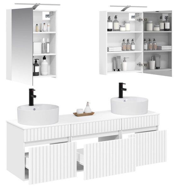 Fürdőszobai Szekrény Szett 5 pcs Fehér 50 x 14,5 x 70 cm
