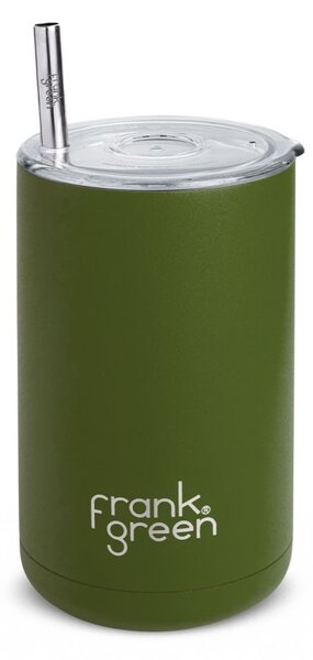 Frank Green 3in1 INSULATED DRINK HOLDER khaki hőszigetelt üdítős doboz tartó utazó pohár fém szívószállal