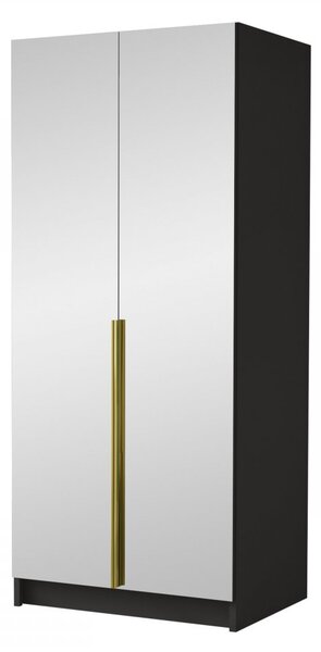 Ruhásszekrény Smagano III (kasmír + fekete) (tükörrel)