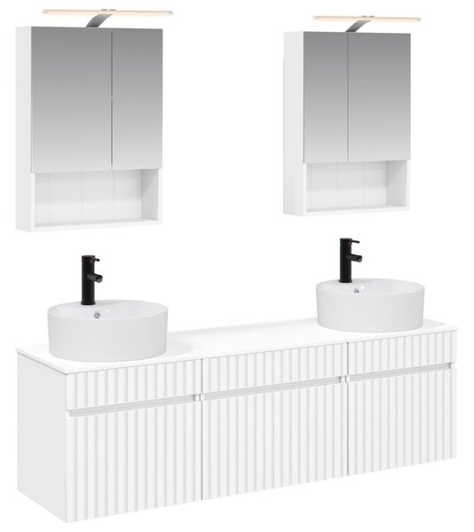 Fürdőszobai Szekrény Szett 5 pcs Fehér 50 x 14,5 x 70 cm