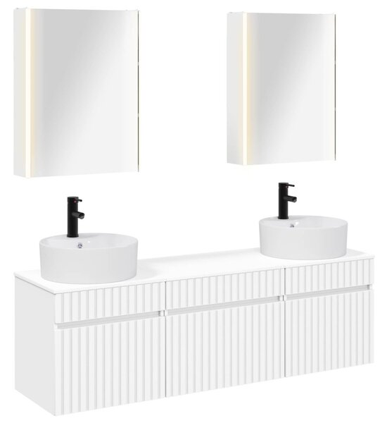 Fürdőszobai Szekrény Szett 5 pcs Fehér 53 x 15,5 x 70 cm