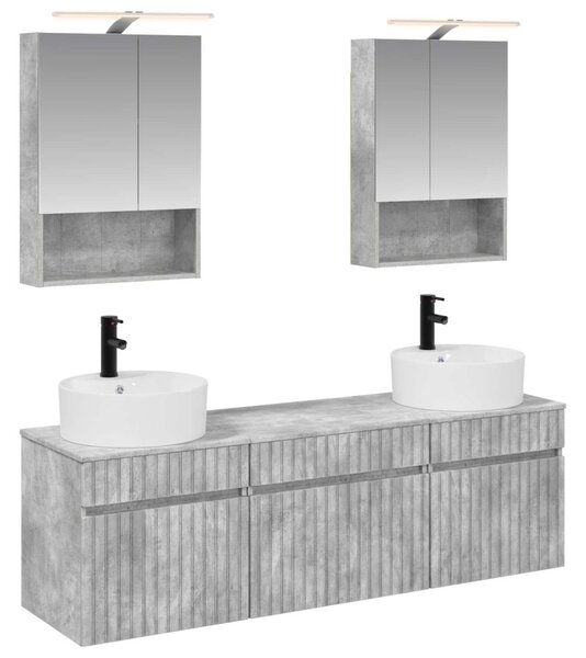 Fürdőszobai Szekrény Szett 5 pcs Betonszürke 50 x 14,5 x 70 cm