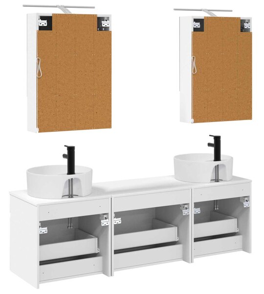 Fürdőszobai Szekrény Szett 5 pcs Fehér 50 x 14,5 x 70 cm