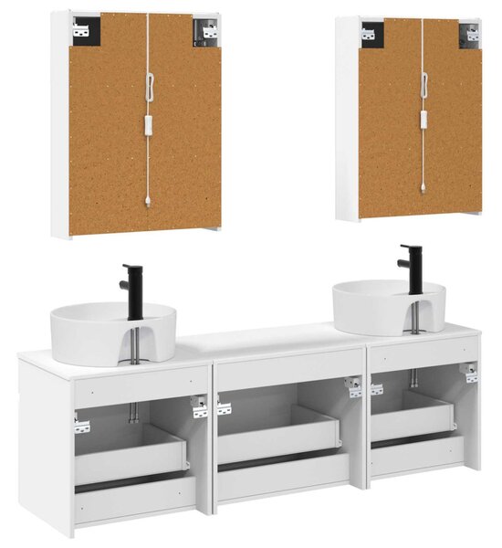 Fürdőszobai Szekrény Szett 5 pcs Fehér 53 x 15,5 x 70 cm