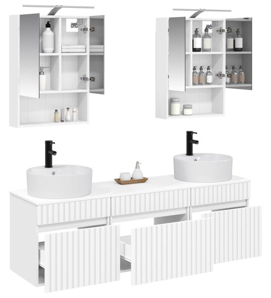 Fürdőszobai Szekrény Szett 5 pcs Fehér 50 x 14,5 x 70 cm