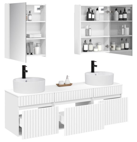 Fürdőszobai Szekrény Szett 5 pcs Fehér 53 x 15,5 x 70 cm