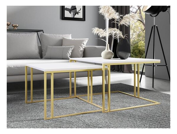 Dohányzóasztal szett (2 db.) Froyd Gold (arany + sarkvidéki fehér)