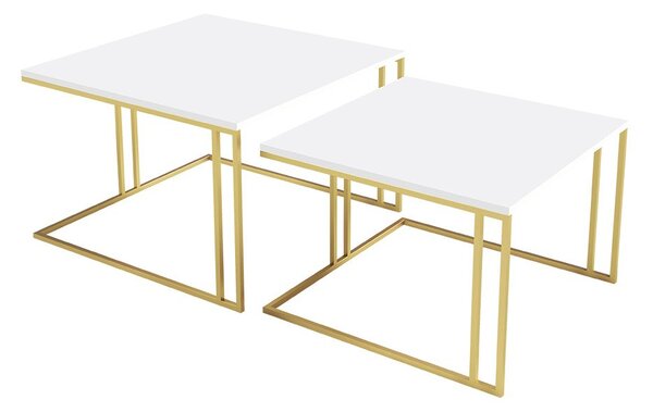 Dohányzóasztal szett (2 db.) Froyd Gold (arany + sarkvidéki fehér)