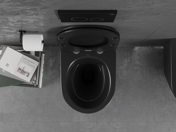 Mexen Lena wc csésze perem nélküli, fekete matt - 3322XX85