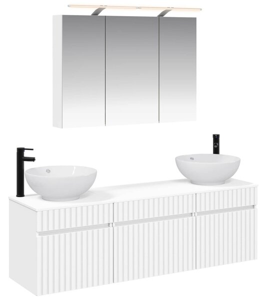 Fürdőszobai Szekrény Szett 4 pcs Fehér 100 x 14,5 x 70 cm