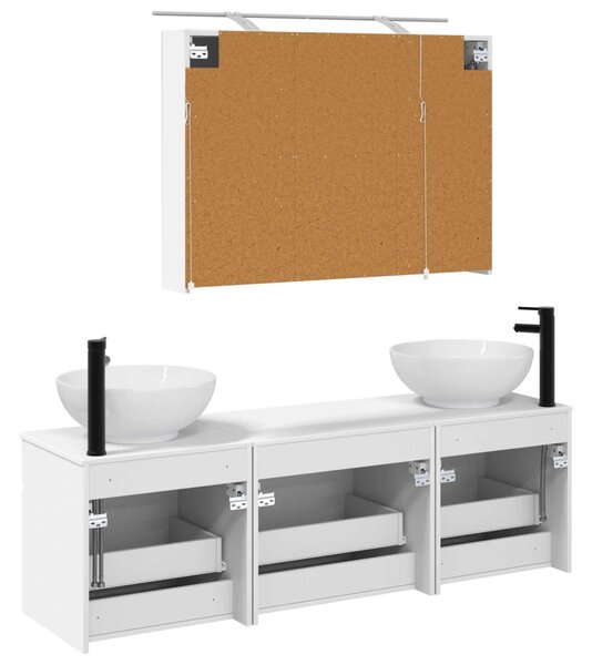 Fürdőszobai Szekrény Szett 4 pcs Fehér 100 x 14,5 x 70 cm