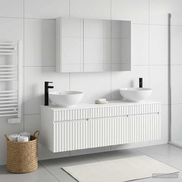 Fürdőszobai Szekrény Szett 4 pcs Fehér 103,5 x 15,5 x 70 cm