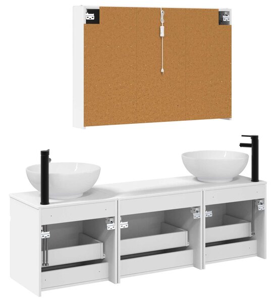 Fürdőszobai Szekrény Szett 4 pcs Fehér 103,5 x 15,5 x 70 cm