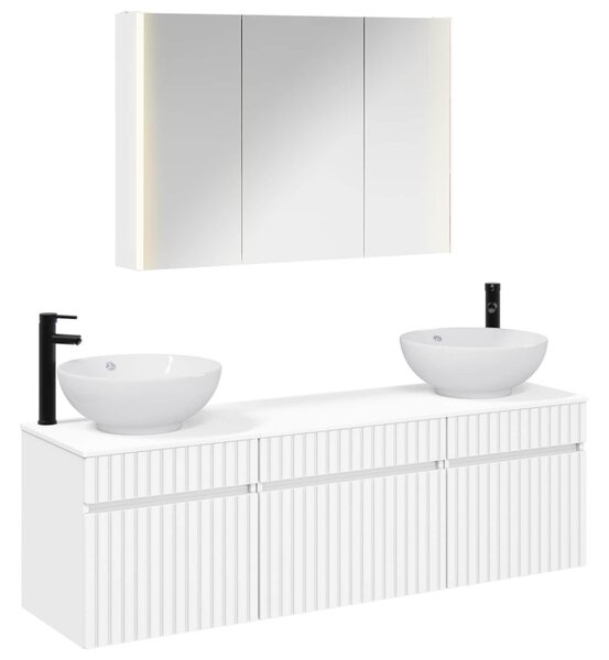 Fürdőszobai Szekrény Szett 4 pcs Fehér 103,5 x 15,5 x 70 cm