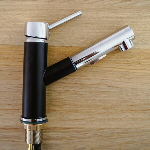 Gamma Axo, szabadon álló mosogatócsaptelep kihúzható kifolyóval, fekete-króm, GMA-BCO-BK