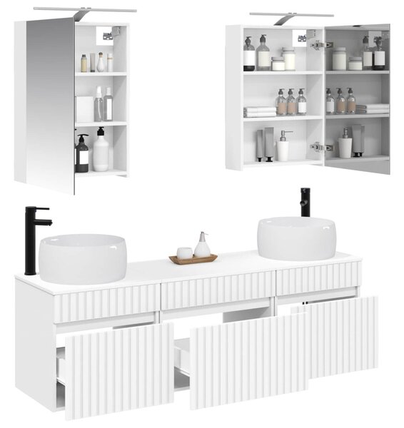 Fürdőszobai Szekrény Szett 5 pcs Fehér 50 x 14,5 x 70 cm