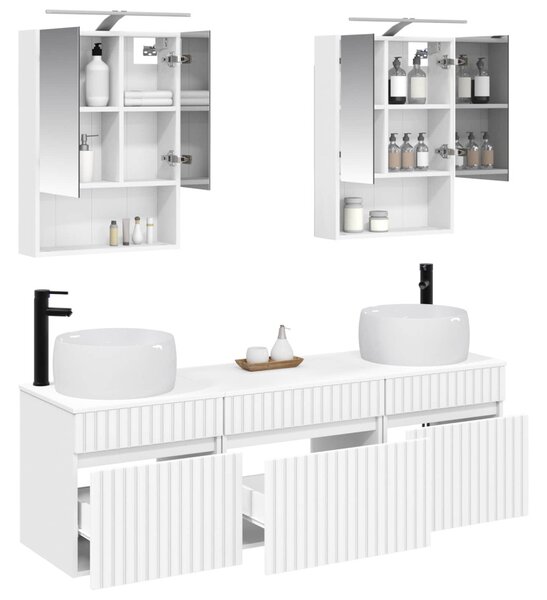 Fürdőszobai Szekrény Szett 5 pcs Fehér 50 x 14,5 x 70 cm