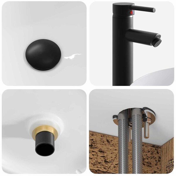 Fürdőszobai Szekrény Szett 4 pcs Antik Fa 103,5 x 15,5 x 70 cm