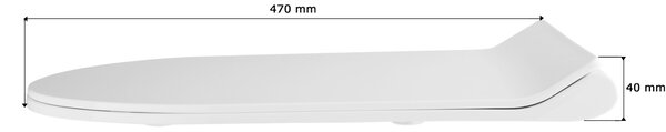 Gamma D8, WC-ülőke 470x365 mm, polipropilén, SoftClose, EasyClean, fényes fehér, GMA-D8