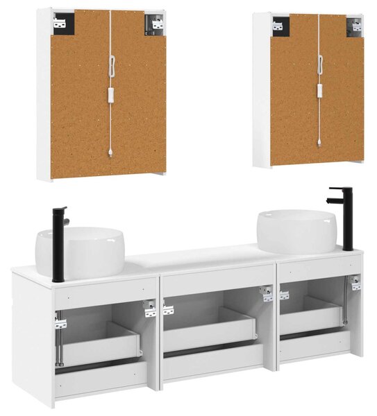Fürdőszobai Szekrény Szett 5 pcs Fehér 53 x 15,5 x 70 cm
