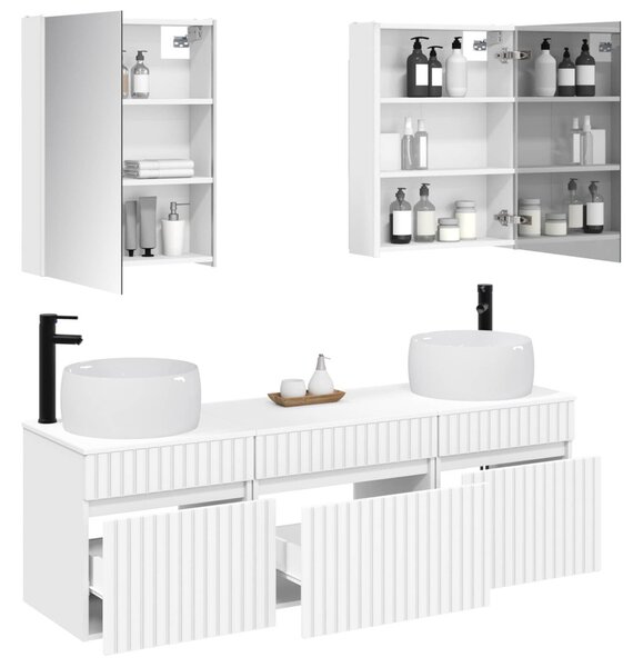 Fürdőszobai Szekrény Szett 5 pcs Fehér 53 x 15,5 x 70 cm