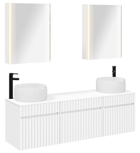 Fürdőszobai Szekrény Szett 5 pcs Fehér 53 x 15,5 x 70 cm