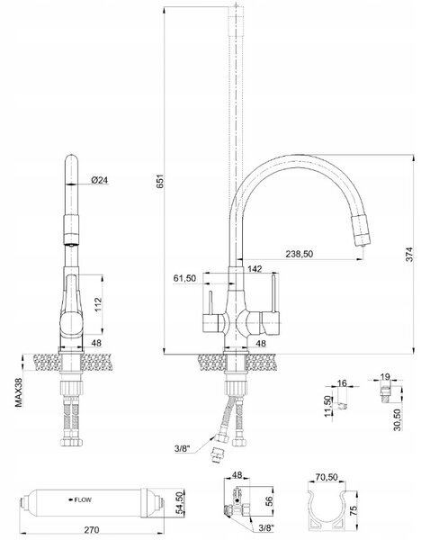 Invena Magic, álló mosogatócsaptelep flexibilis karral és ivóvízszűrővel, matt szürke, INV-BZ-02-F05-V Leták: https://cloud.invena.pl/s/nnXaZKg3crBrRkz/download?path=%2FPliki%20do%20strony%20www%2FBZ-02-F05-V/Inne/BZ-02-F05-V-ulotka-ENG…