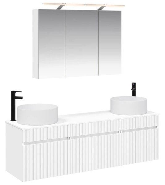 Fürdőszobai Szekrény Szett 4 pcs Fehér 100 x 14,5 x 70 cm