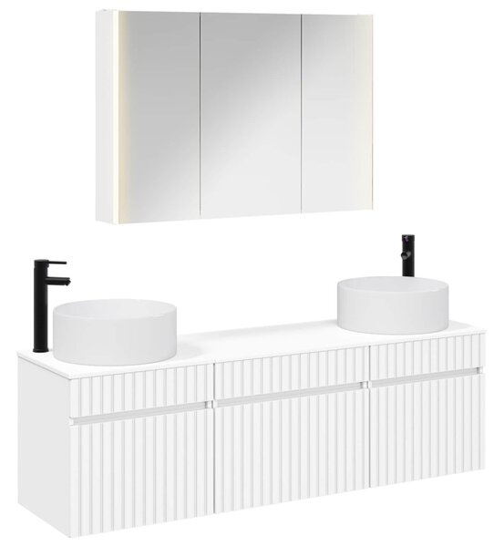Fürdőszobai Szekrény Szett 4 pcs Fehér 103,5 x 15,5 x 70 cm