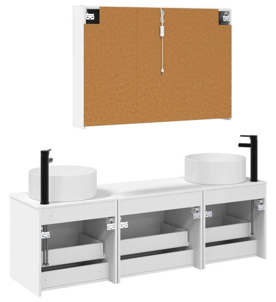 Fürdőszobai Szekrény Szett 4 pcs Fehér 103,5 x 15,5 x 70 cm