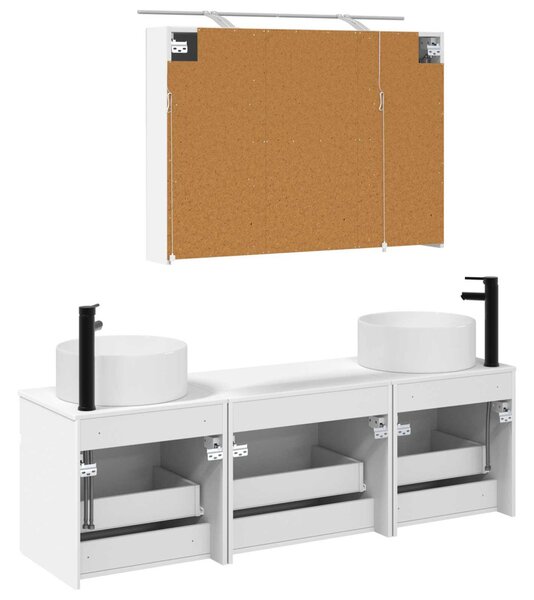 Fürdőszobai Szekrény Szett 4 pcs Fehér 100 x 14,5 x 70 cm