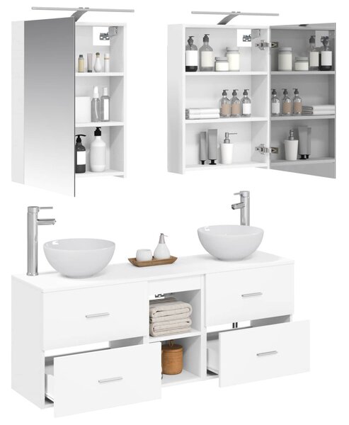 Fürdőszobai Szekrény Szett 5 pcs Fehér 50 x 14,5 x 70 cm