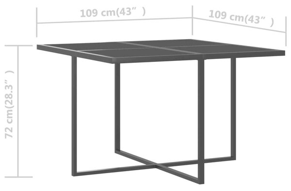 VidaXL Kültéri Étkezőgarnitúra - 5 részes - Szürke Polyrattan
