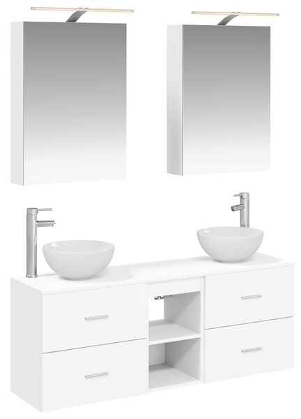 Fürdőszobai Szekrény Szett 5 pcs Fehér 50 x 14,5 x 70 cm