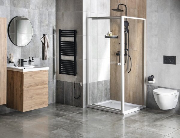 Aqualine Aqualine, AMICO összecsukható zuhanyajtó 1040-1220x1850mm, átlátszó üveg, G100