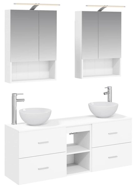 Fürdőszobai Szekrény Szett 5 pcs Fehér 50 x 14,5 x 70 cm