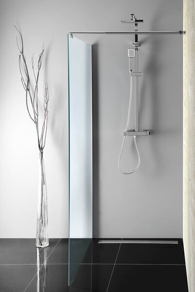 Aqualine Sapho, WALK-IN fali szerelőfal merevítővel, egyrészes, 700 mm, matt üveg
