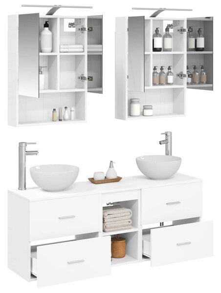 Fürdőszobai Szekrény Szett 5 pcs Fehér 50 x 14,5 x 70 cm