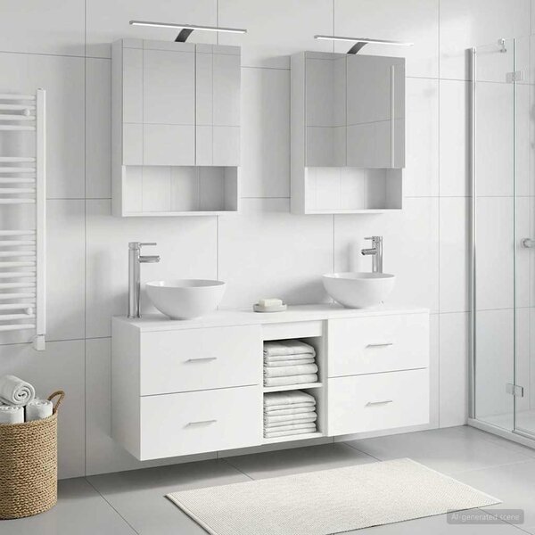 Fürdőszobai Szekrény Szett 5 pcs Fehér 50 x 14,5 x 70 cm