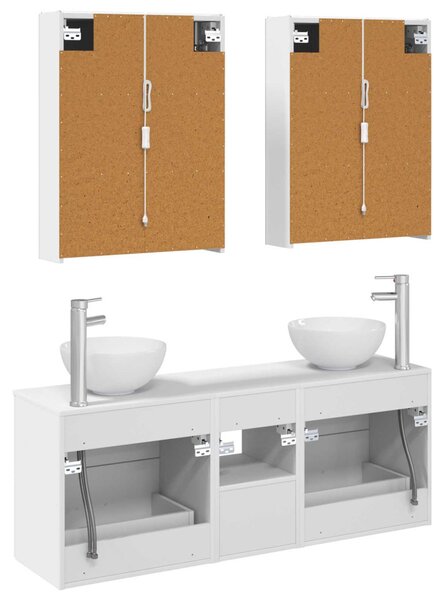 Fürdőszobai Szekrény Szett 5 pcs Fehér 53 x 15,5 x 70 cm