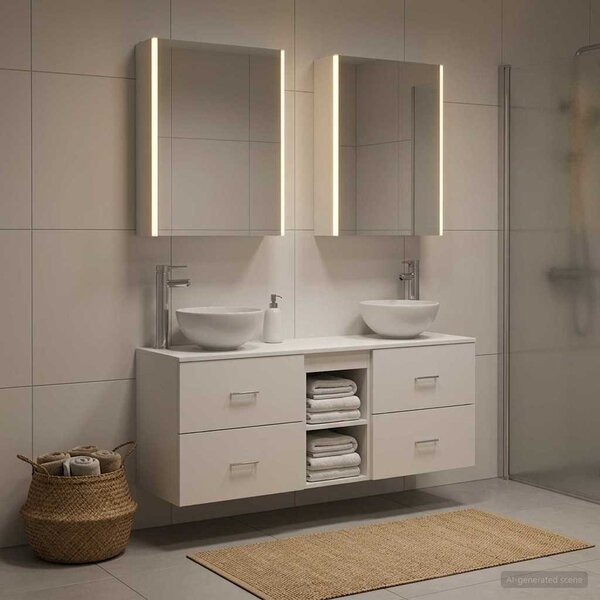 Fürdőszobai Szekrény Szett 5 pcs Fehér 53 x 15,5 x 70 cm