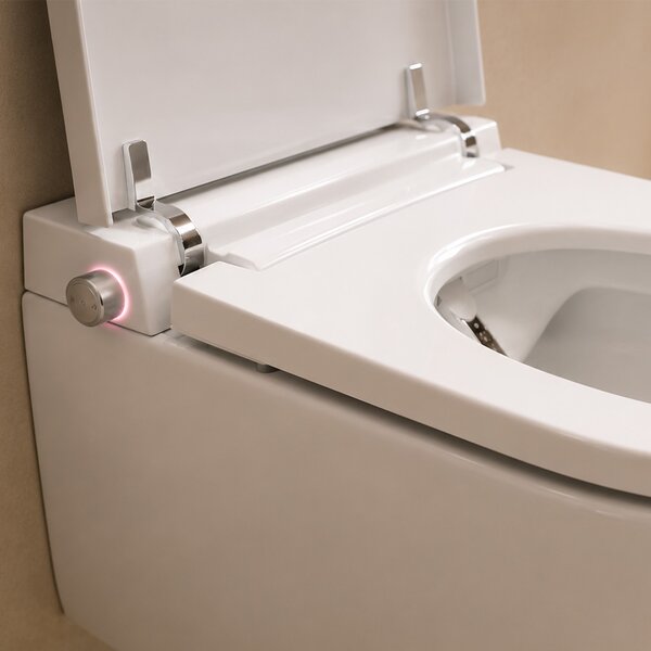 Mereo, Mereo WC beépített elektronikus bidével, RIMLESS, 592x380x430 cm, kerámia, ülőkével, MER-VSD110S2
