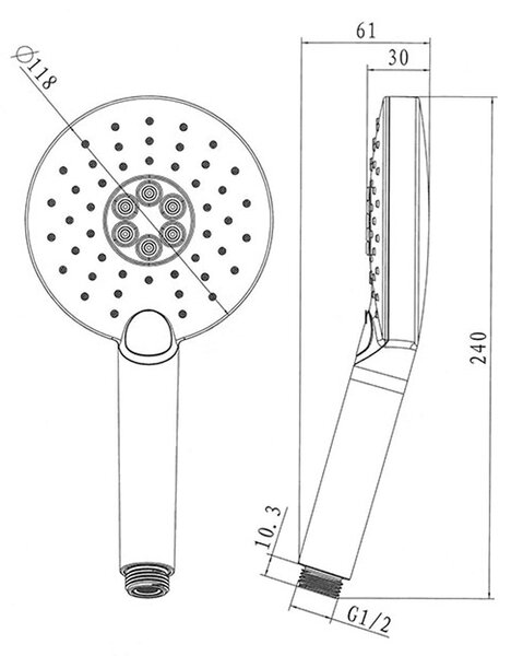 Mereo Mereo, Zuhanygarnitúra termosztatikus rejtett csapteleppel - 2 - utas - ovális huzat, MER-CB60106TB2