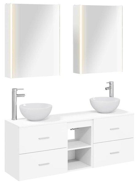 Fürdőszobai Szekrény Szett 5 pcs Fehér 53 x 15,5 x 70 cm